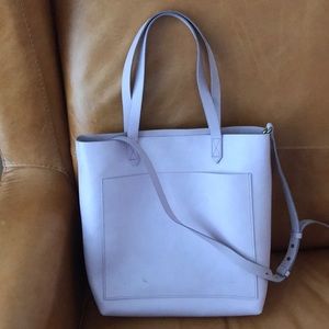Madewell leather transport tote in lavender